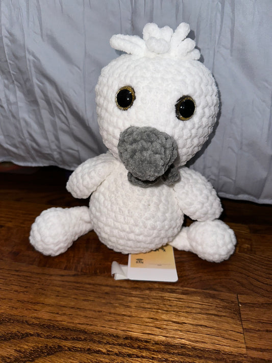 White Plush Silkie Chicken Crochet