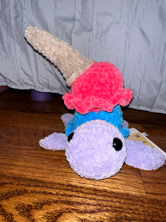 Ice Cream Turtle Crochet Plush