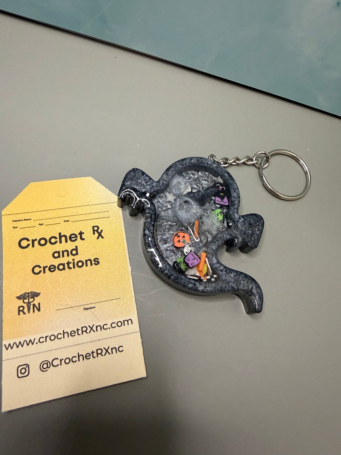 Halloween Snow Globe Shaker Keychains