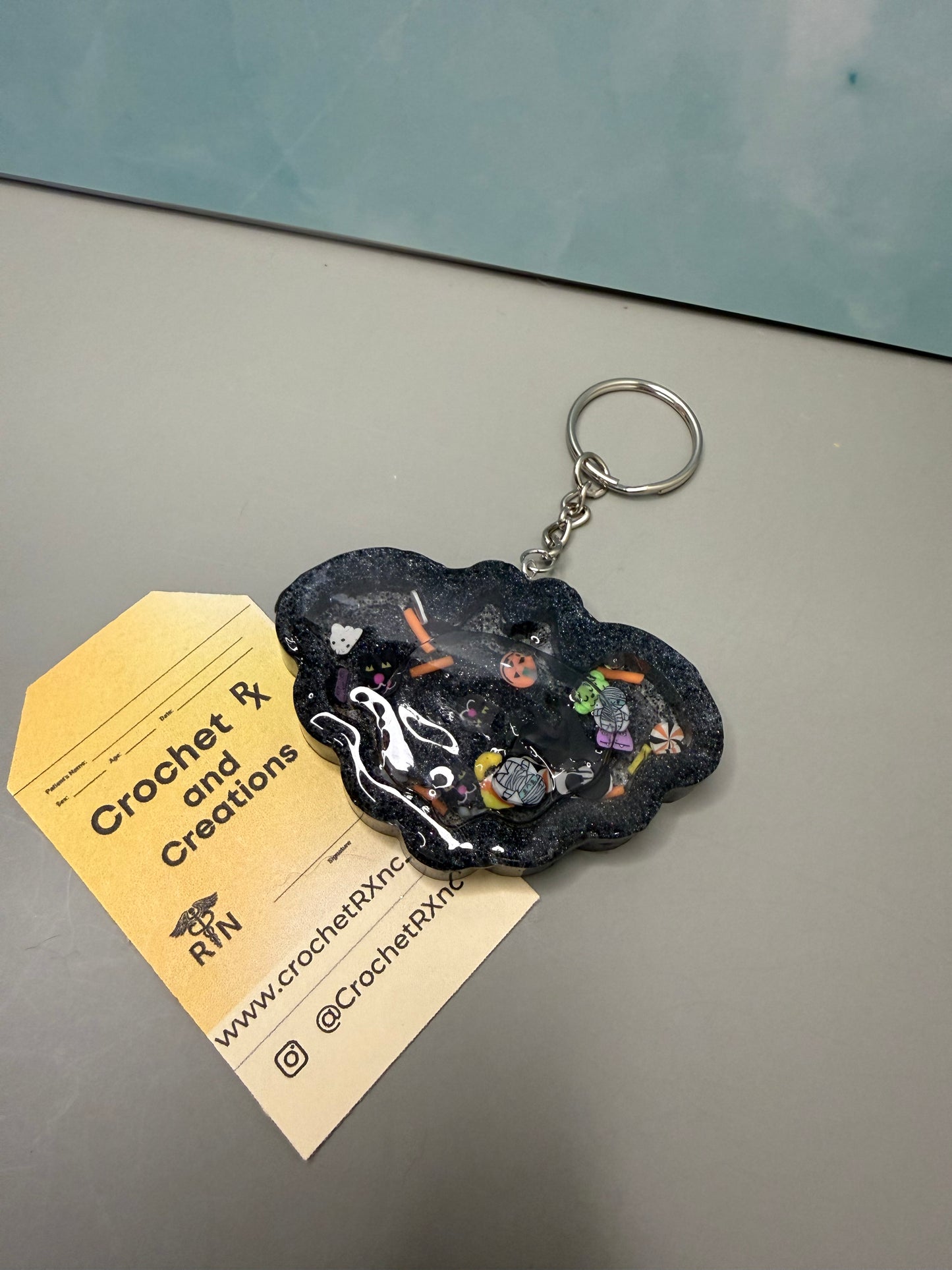 Halloween Snow Globe Shaker Keychains