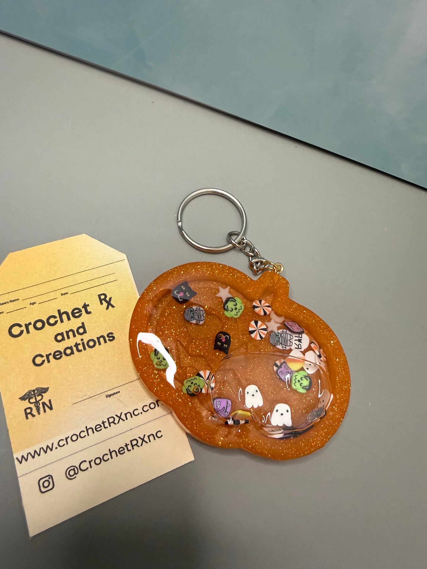 Halloween Snow Globe Shaker Keychains