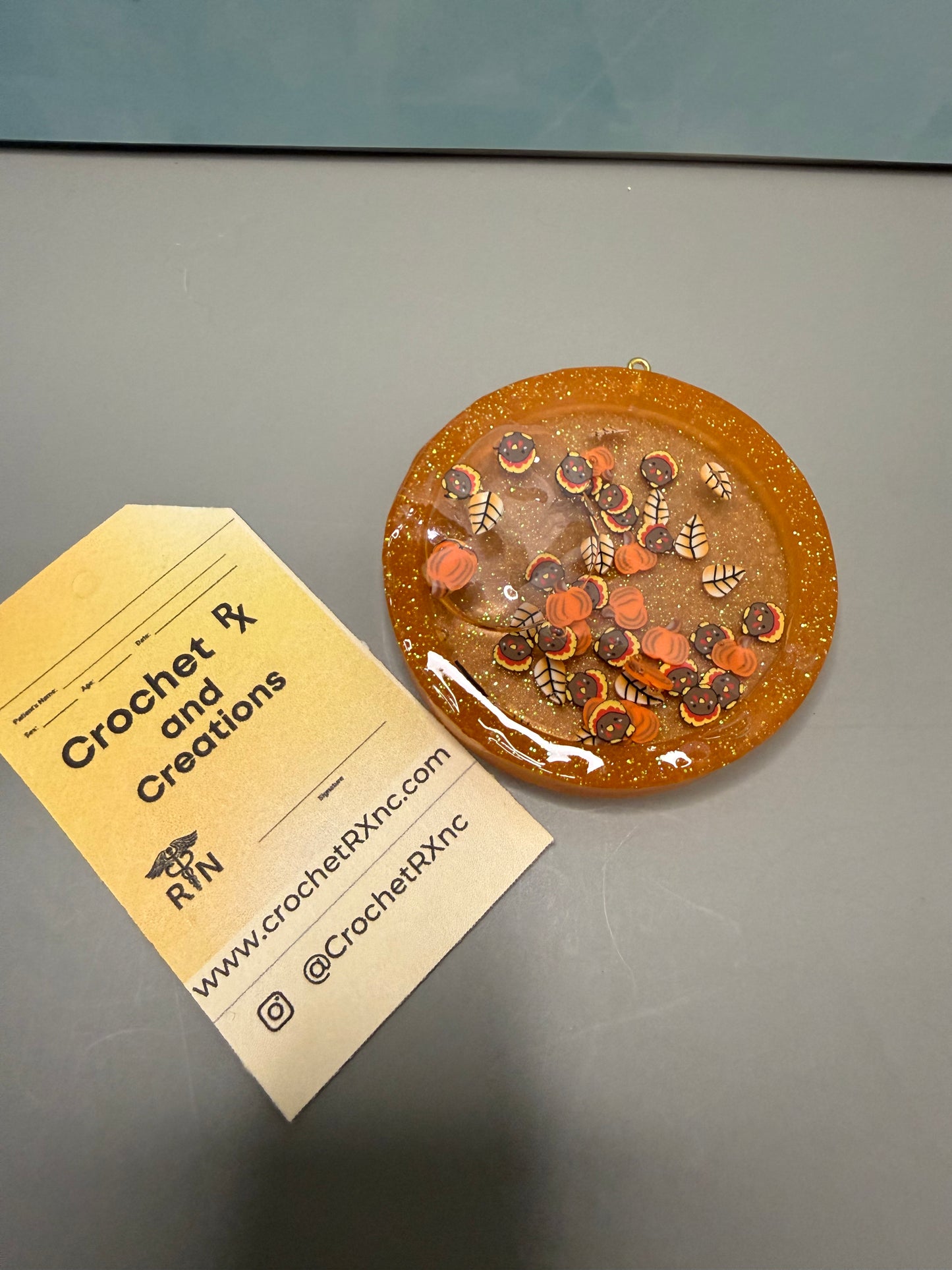 Fall Keychain Snow Globe Shake