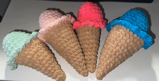 Ice Cream Cones Crochet Plush
