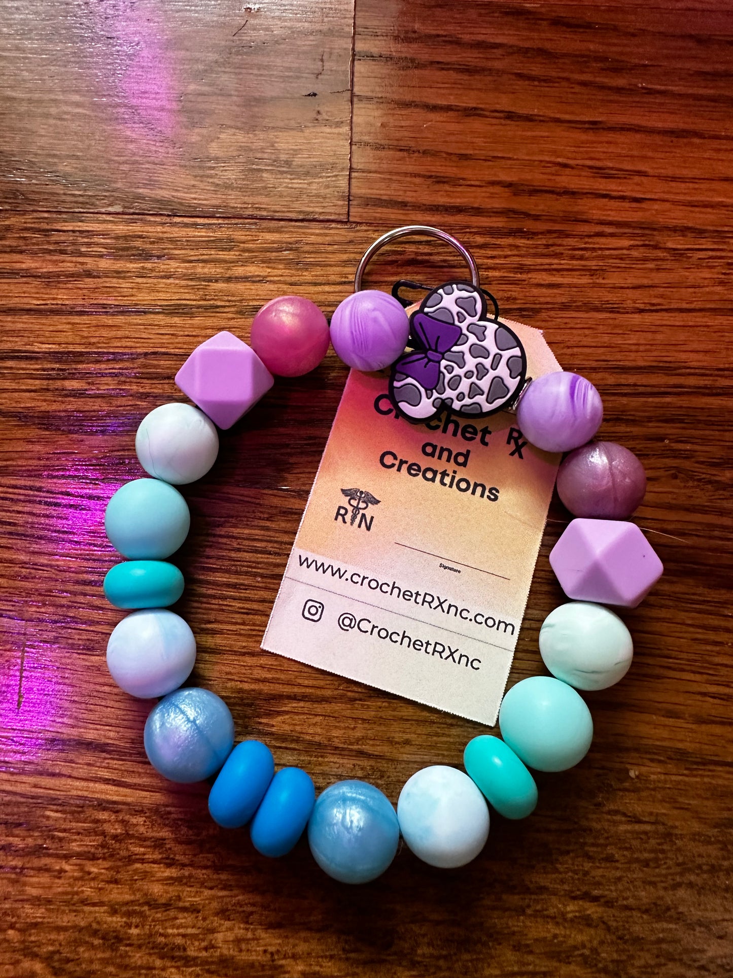 Character Silicone Bead Keychain Bracelets