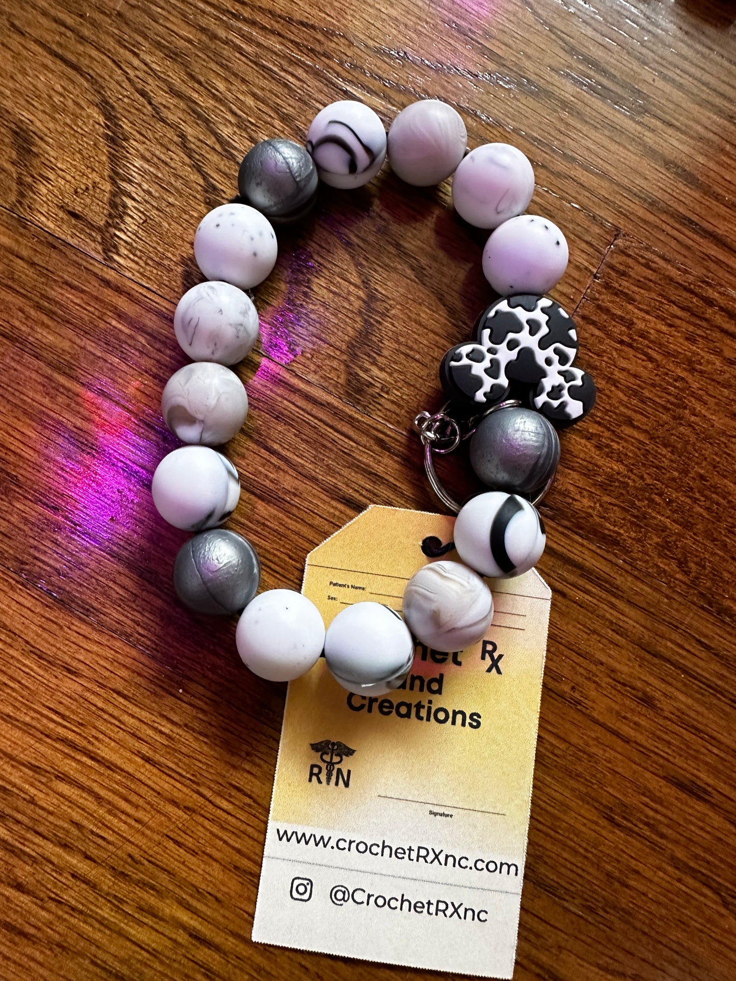 Character Silicone Bead Keychain Bracelets