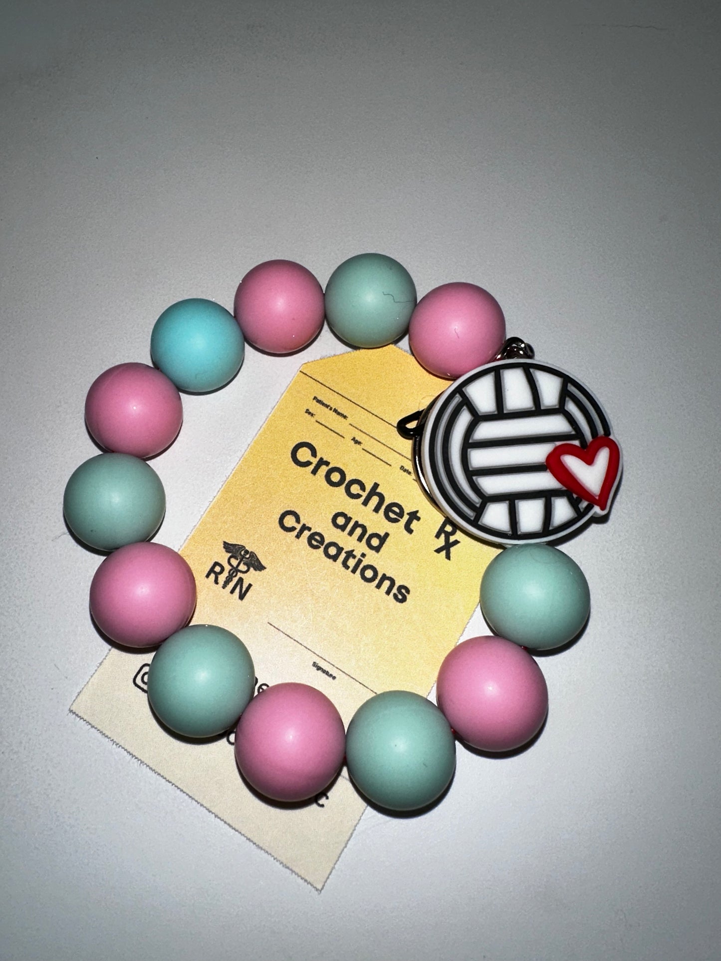 Sports Theme Silicone Bead Keychain Bracelets
