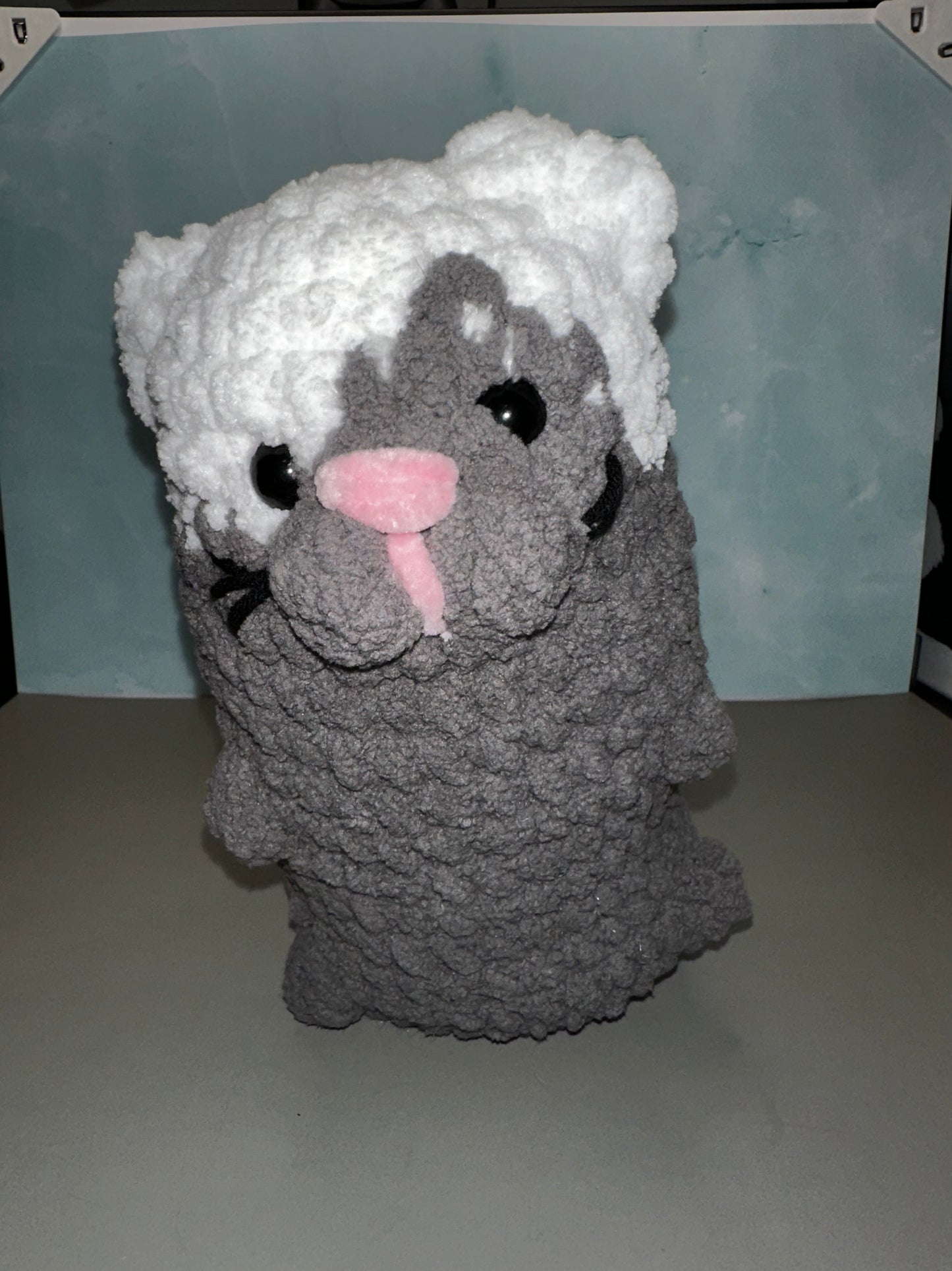 Upright ‘adoption’ cat Crochet Plush
