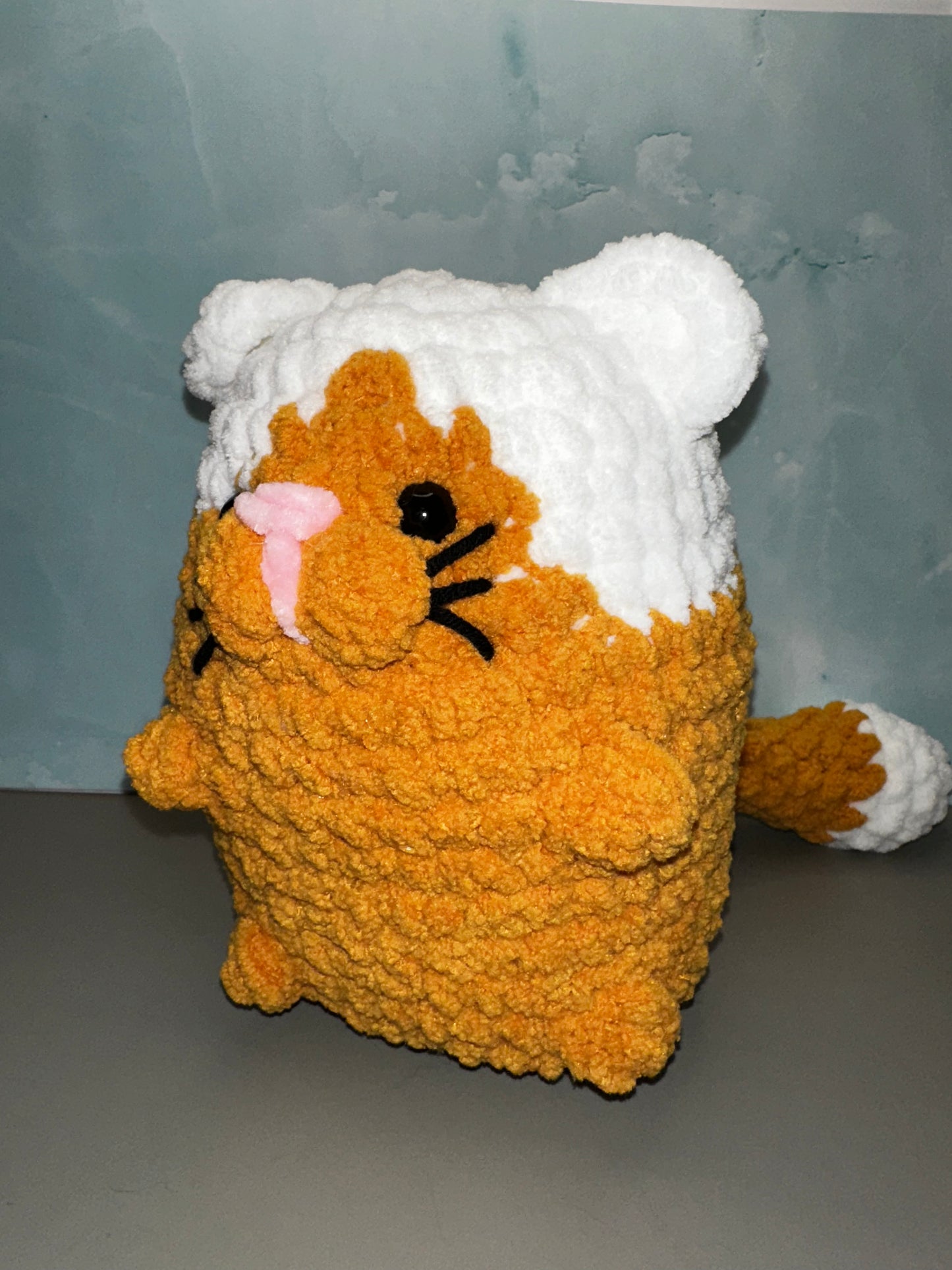 Upright ‘adoption’ cat Crochet Plush