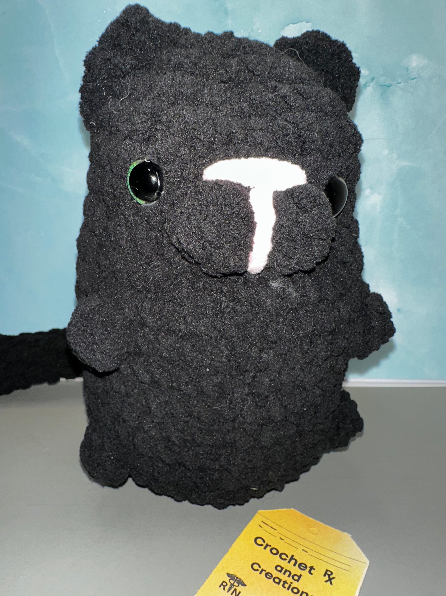 Upright ‘adoption’ cat Crochet Plush