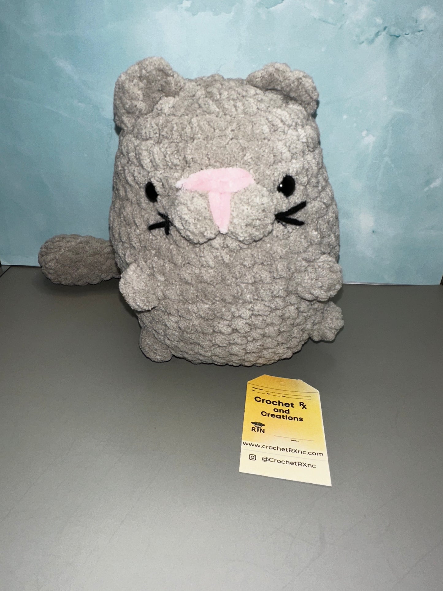 Upright ‘adoption’ cat Crochet Plush