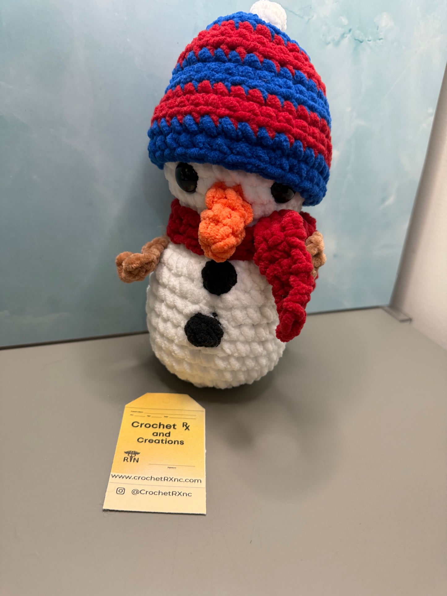 Snowman with beanie hat